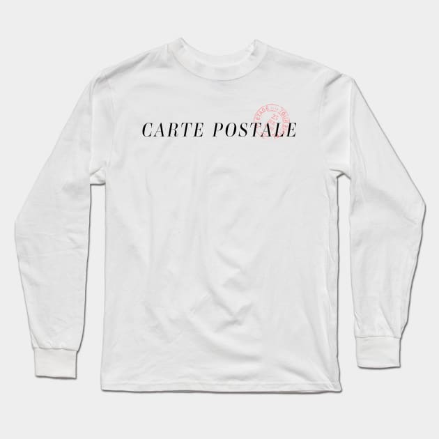 Carte Postale - Vintage French Postcard Long Sleeve T-Shirt by CuppaJoey